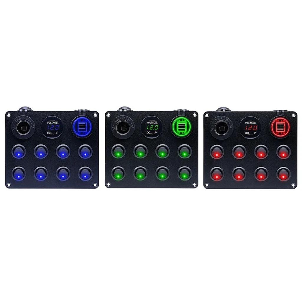 5 Gang 8 Gang Button Rocker Toggle Switch Panel Usb Control For Car Truck Marine Boat RV ATV UTV Camper Caravan Circuit Breaker
