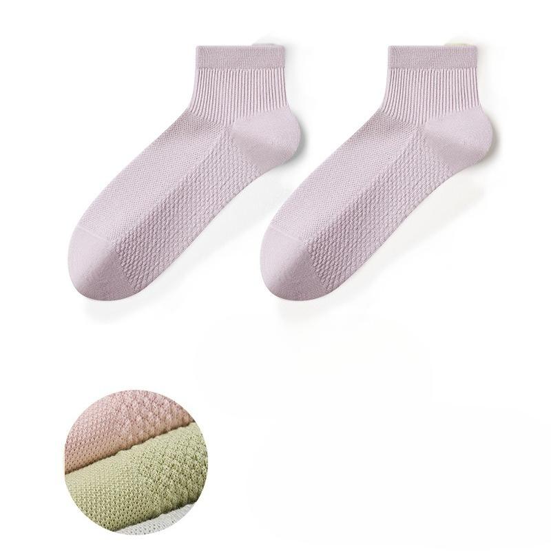 

Женские летние тонкие сетчатые дышащие короткие носки из чистого хлопка, антибактериальные и дезодорирующие, чисто белые бесшовные носки 1 pair фиолетовый