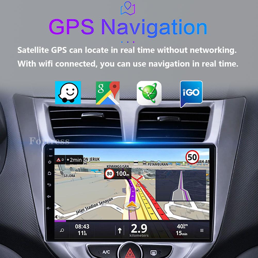 Fortress Android 10 Car Radio For Hyundai Solaris Verna Accent 2010 - 2016 Multimedia Video Player Navi GPS 2 Din DVD Head Unit