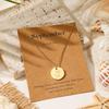 December Floral Pendant Necklace Exquisite Engraved Golden Circular Coins In Minimalist Layered Chain Jewelry Gift for Women