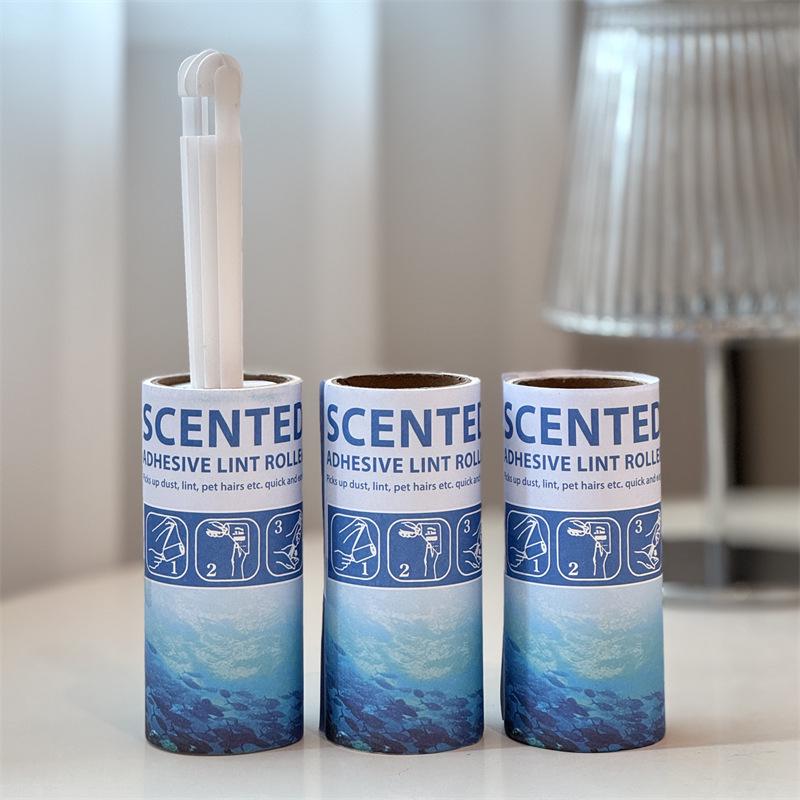 

Multi-Color Plastic Handle Lint Roller Set with Sticky Disposable Sheets 1 Pack [3 Rolls]