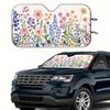 1Pcs Colorful Floral Print Car Windshield Sunshade UV Rays Heat Blocker Keeps Vehicle Cool Unique Design Fit Sedans SUVs RVs