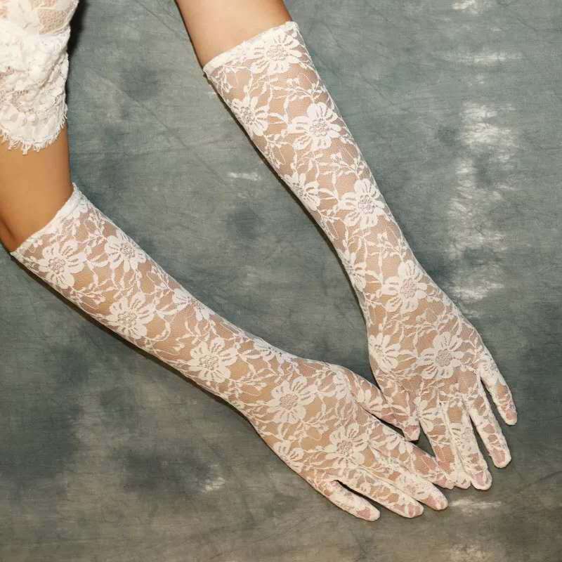 Fashion Lace Wedding Gloves Etiquette Sunscreen Gloves Long Sunscreen Gloves