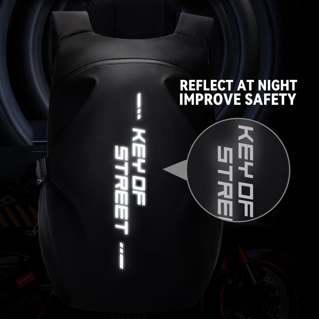 Helmet Backpack for Motorcycle Cycling Large Capacity Waterproof Helmet Storage Bag with Reflective Stripe Hiking Backpack