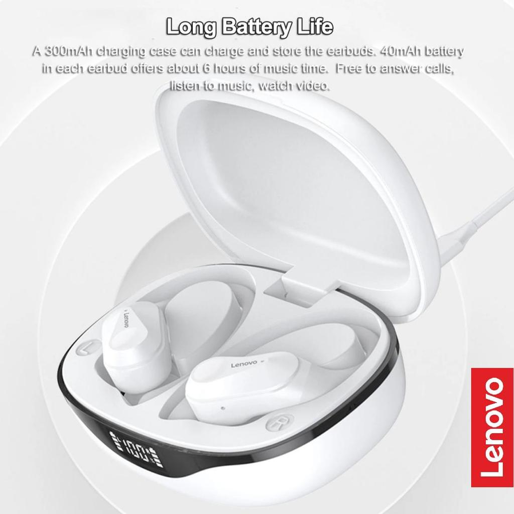 Lenovo LP75 Sportliche kabellose Ohrhörer mit Mikrofonen, Tastensteuerung, LED-Leistungsanzeige, HiFi-Stereo-Sound Bluetooth 5.3 TWS-Kopfhörer