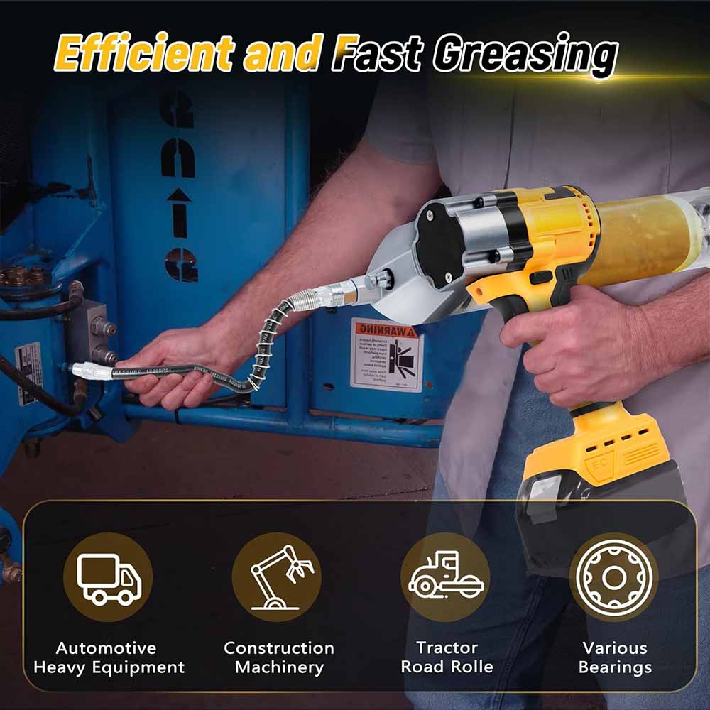 Brushless Electric Grease Gun Wireless Fully Automatic High-Pressure Excavator Specific Grease Gun Fit Makita/Dewalt 18V Battery