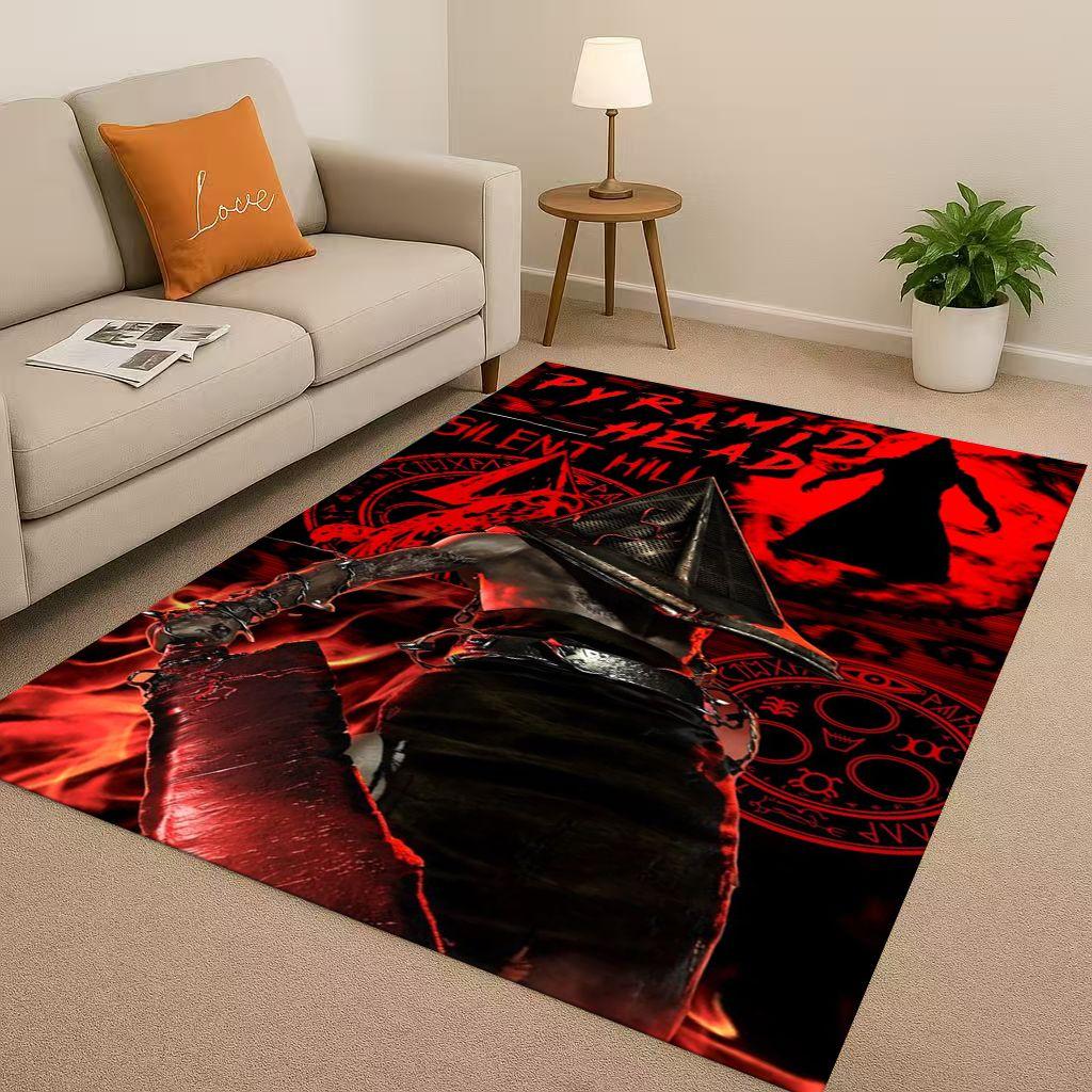 Retro Game Silent Hill Pyramid Head Horror Movie Living Room Non-Slip Area Rug Carpet for Bedroom Playroom Sofa,Home Doormat