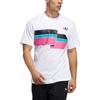 Adidas Originals T Shirts Men's White Pink Crew Neck Moderate Straight Fit FM1531