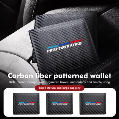 EYAG3 For Carbon Fiber Car Short Men Wallet Purse With Card Holder License Accessory 1 3 5 Series G30 G32 G38 2021 2020 2019 2018