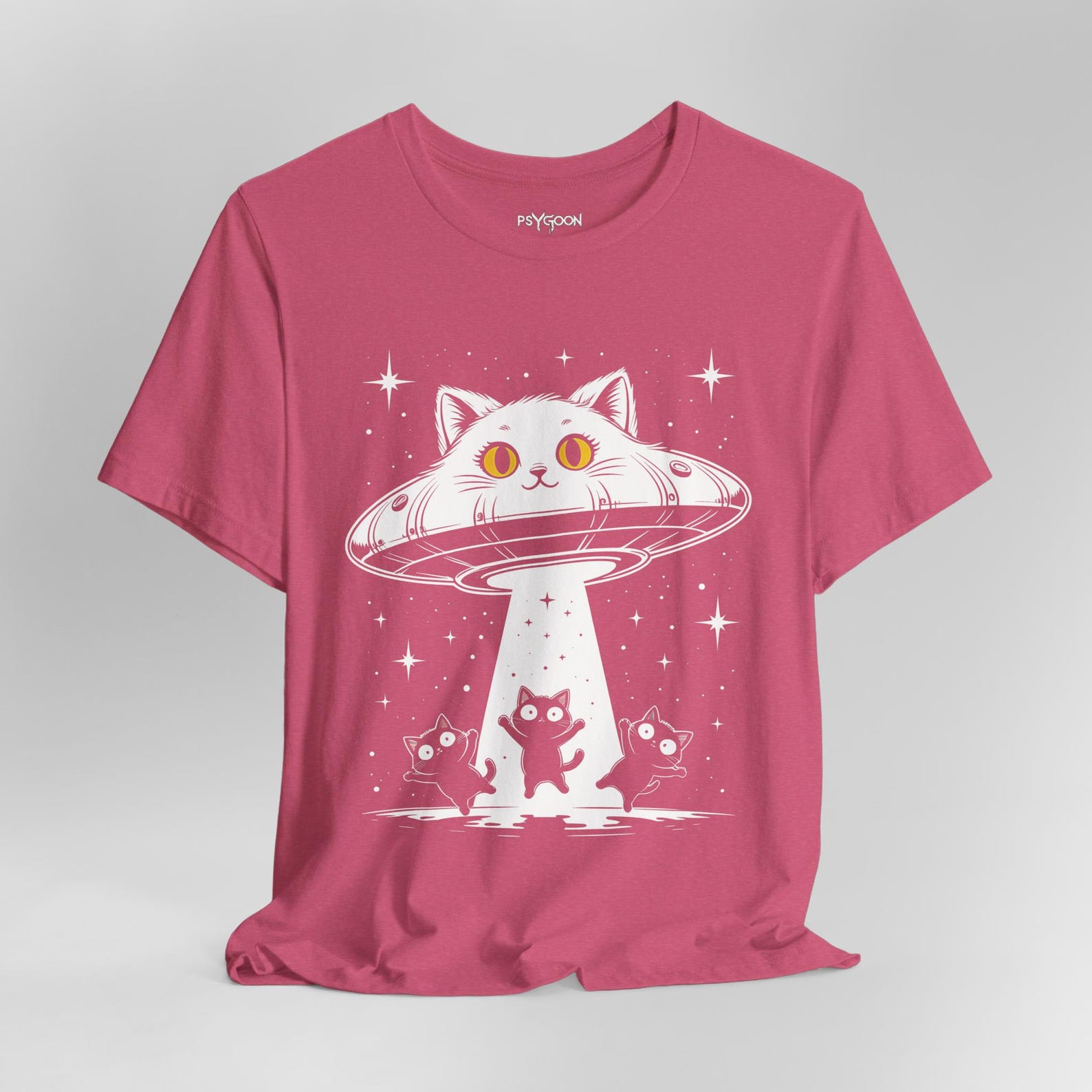 Galactic Cat Abduction Tee | UFO Kittens & Kawaii Aliencore Design | Space Nerd Gift L