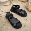 Summer New Platform Sandals Large Size One-word Buckle with Platform Sandals Beach Shoes