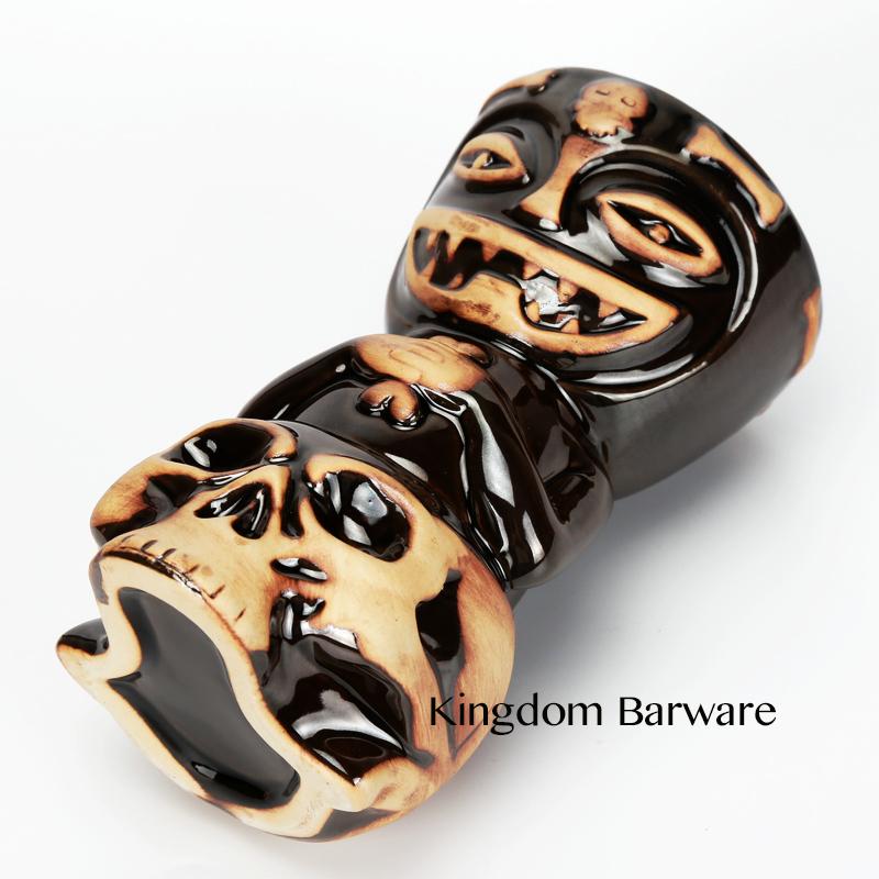 Skull Doll Tiki Mug Cocktail Cup Beer Wine Mug Ceramic Tiki Mugs Art Crafts Creative Hawaii Mugs