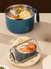 Noodle Bowl Cooker 1200ml Anti-Scalding Soup Mugs with Lid and Fork 304 Stainless Steel Lunch Bowl for Kitchen Pho Soup Pasta