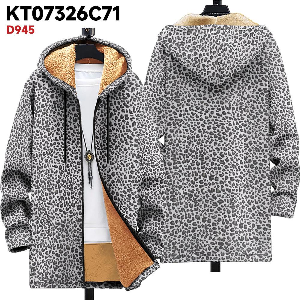 New Jacket Multi-colored Pattern Elements B1 Zipper Hooded Cardigan Thickened Winter Fleece Trendy Padded Clothes