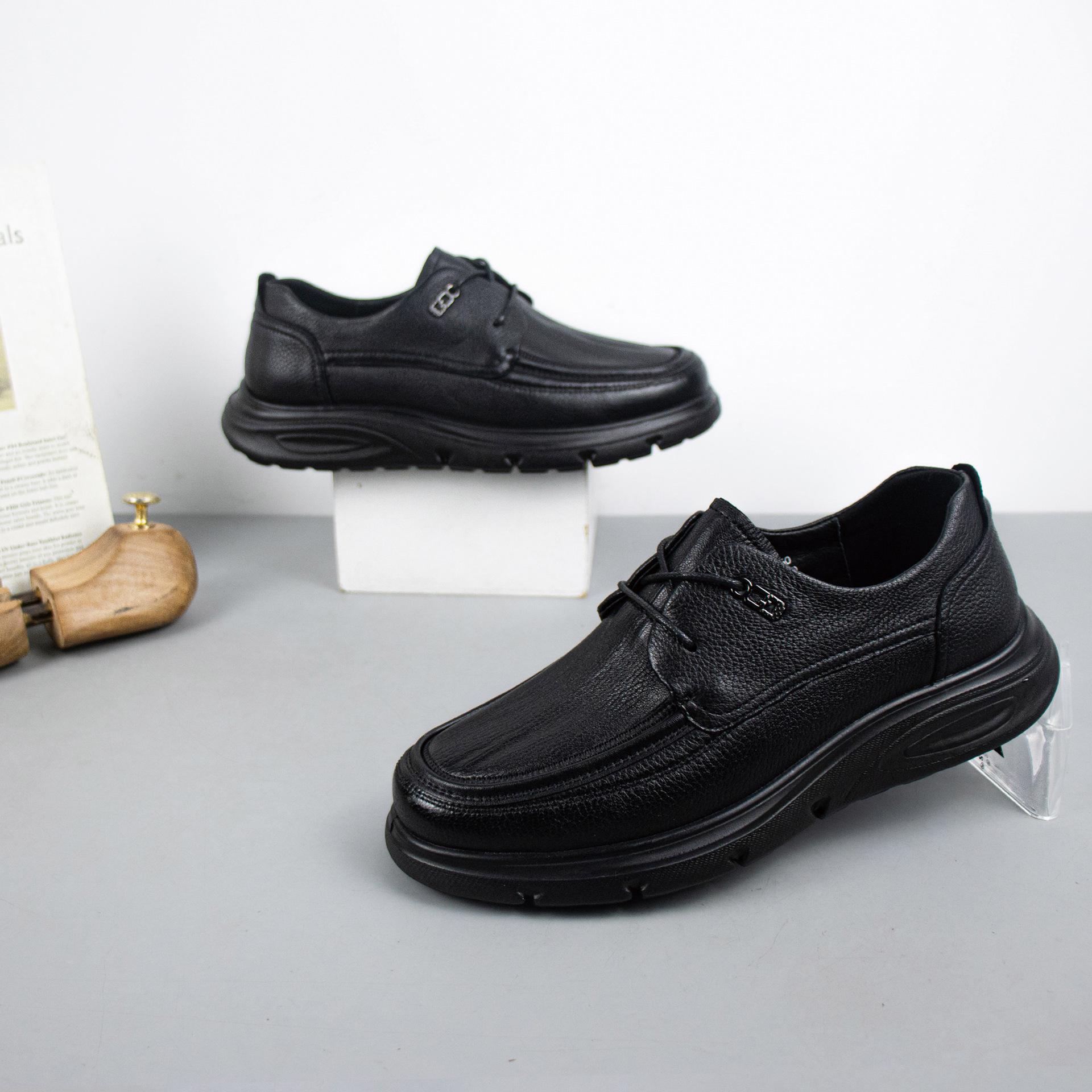 Самые продаваемые мужские черные туфли-оксфорды из натуральной кожи: Повседневный и стильный для всех сезонов 41