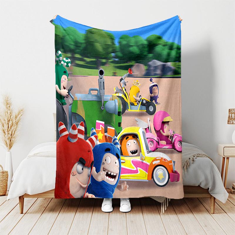 1pz Coperta Stampa Oddbods, Coperta Leggera per Divano, Letto - Morbida e Calda, Regalo per Tutte le Stagioni come Natale, Halloween