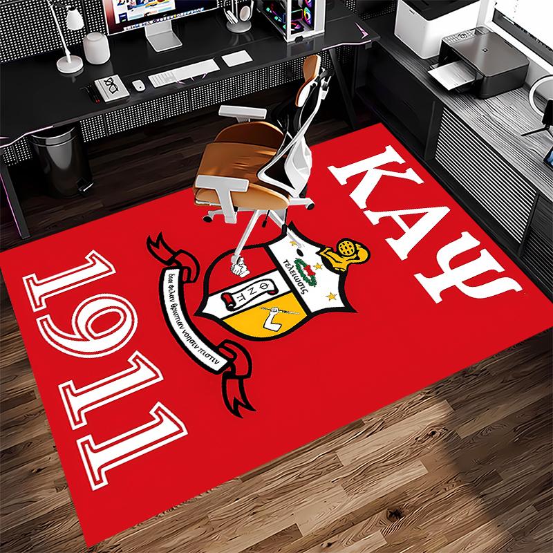 1pc Kappa Alpha Psi Print Area Rug - Soft, Washable Non-Slip Indoor Mat for Office Chairs, Living Room, Home Office Decorative Rug