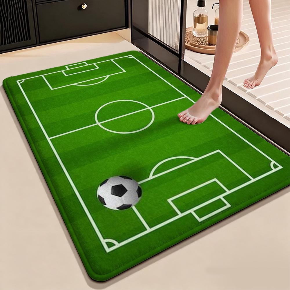 Soccer Ball Water Splash Print Theme Rug Soft Texture Nonslip Carpet For Hallway Balcony Study Home Party Decor Christmas Gift