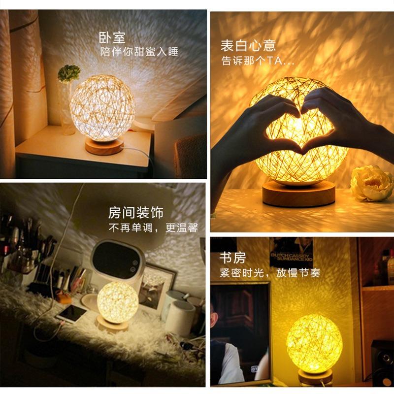 1 Stück Hanfkugel Rankenkugel Lampe LED Nachtlicht Schreibtisch Sternenhimmel Leuchtende Umgebungsbeleuchtung Kindergeschenk USB Schreibtischlampe Schlafzimmer