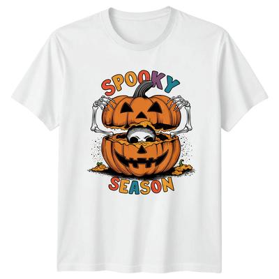 Spooky Season Halloween Pumpkin Skull Skeleton Unisexs Unisexs Graphic Tee