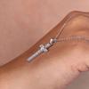 Silver Tone Pave Crystal Cross Pendant Necklace for Women, Elegant Religious Faith Jewelry