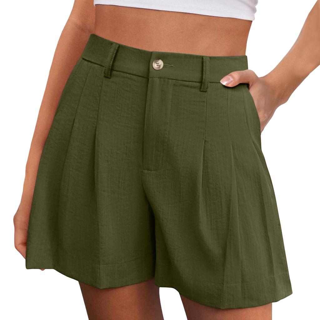 Women's Shorts Casual Summer Color Drawstring Beach Loose Pockets Shorts