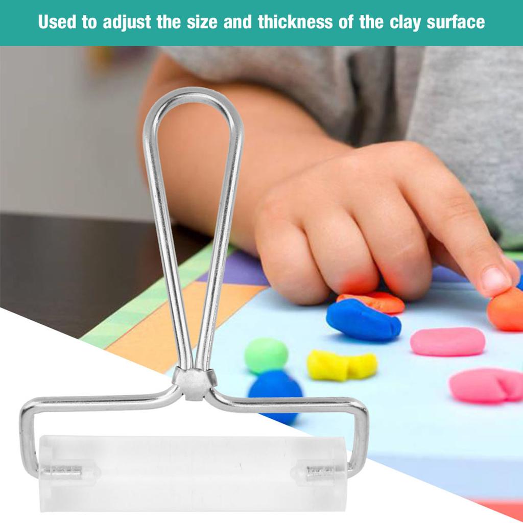 Acrylic Polymer Clay Metal Handle Rolling Pin Roller Art Clay Sculpture Hand Tool