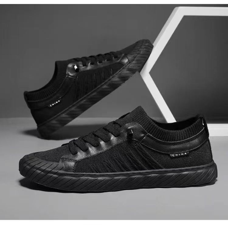 

2025 новая мужская обувь на плоской подошве повседневная модная дышащая легкая спортивная обувь с низким верхом эластичной пряжкой шнуровкой тканевая обувь 44