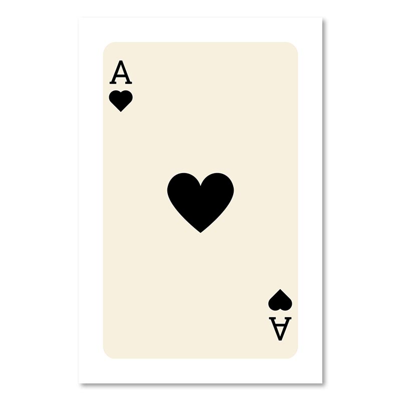 Plakát Funny Lucky You Trendy Retro Black Ace Card Plakát Nástěnná malba Severské umění do obývacího pokoje Ložnice Domácí dekorace