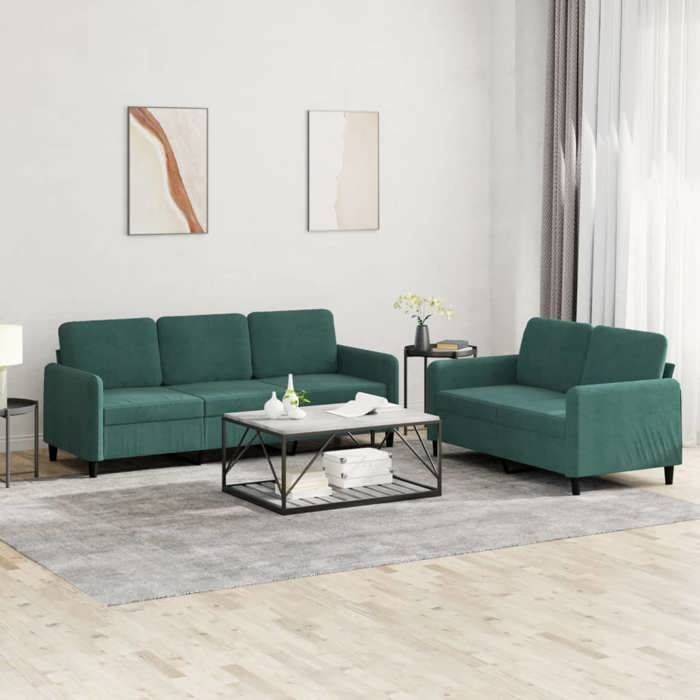 VidaXL Ensemble de Canapés 2 pcs, Canapés avec Accoudoirs et Dossier, Ensemble de Meubles avec Coussins, Mobilier de Salon, 3202016