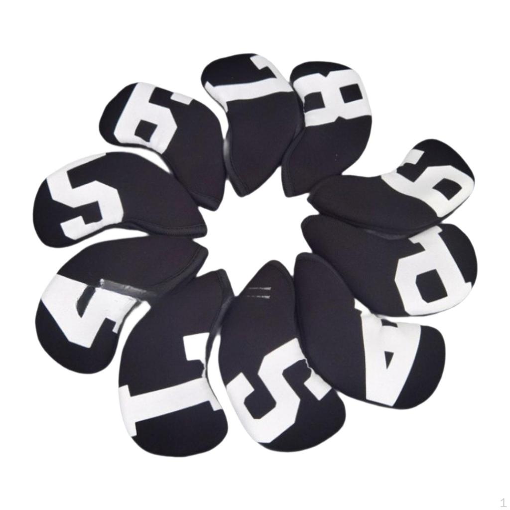 10Pcs Golf Iron Covers Set Fashion Training Equipment Wrap Headcovers for Most Player