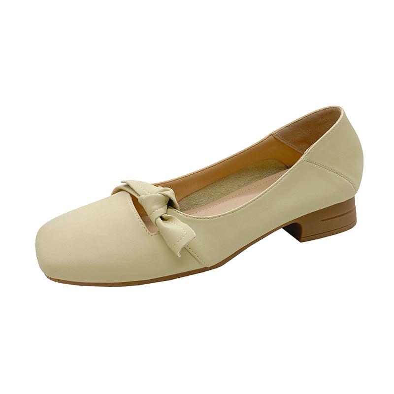 

Туфли-лодочки с квадратным носком, неглубоким вырезом, на толстом каблуке, модные туфли Doudou, женские, 2025, новые, низкие, на низком каблуке, мягкие, одинарные 40 светло-желтого