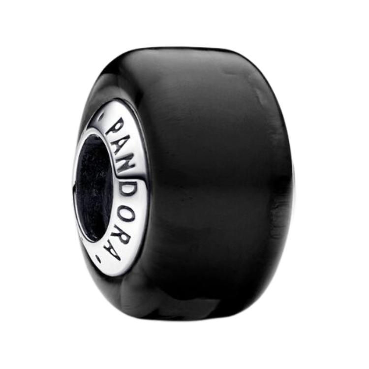 Pandora Engraved Letter Glass Pendant Women pendant Black 793117C00 Box