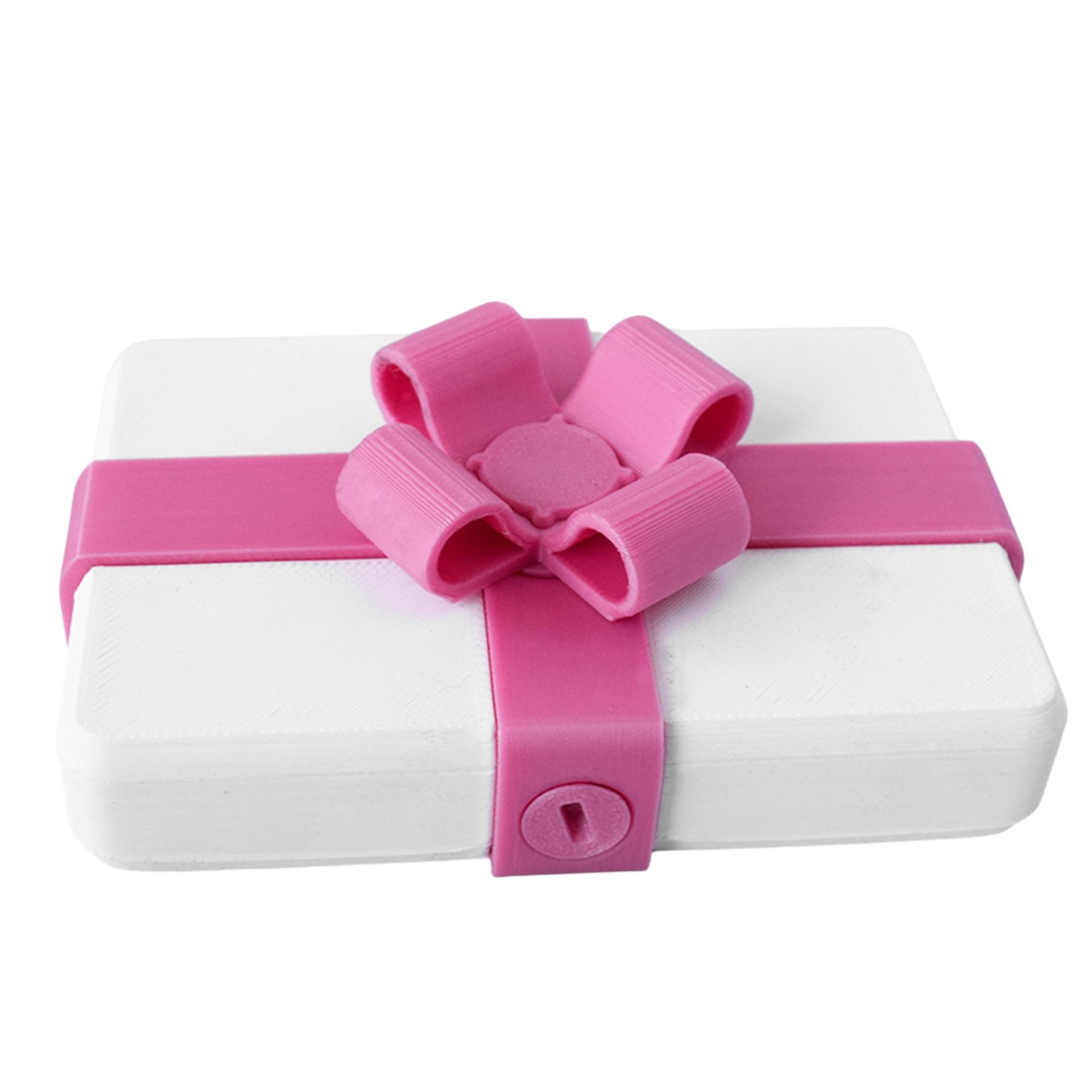 

Cartoon 3D Printed Pink & White Gift Box Ornament - Children s Toy Craft 10.5cm x 7cm x 3cm Gift Box