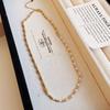 Collana a Clavicola con Nappa di Perle e Farfalla in Stile Coreano