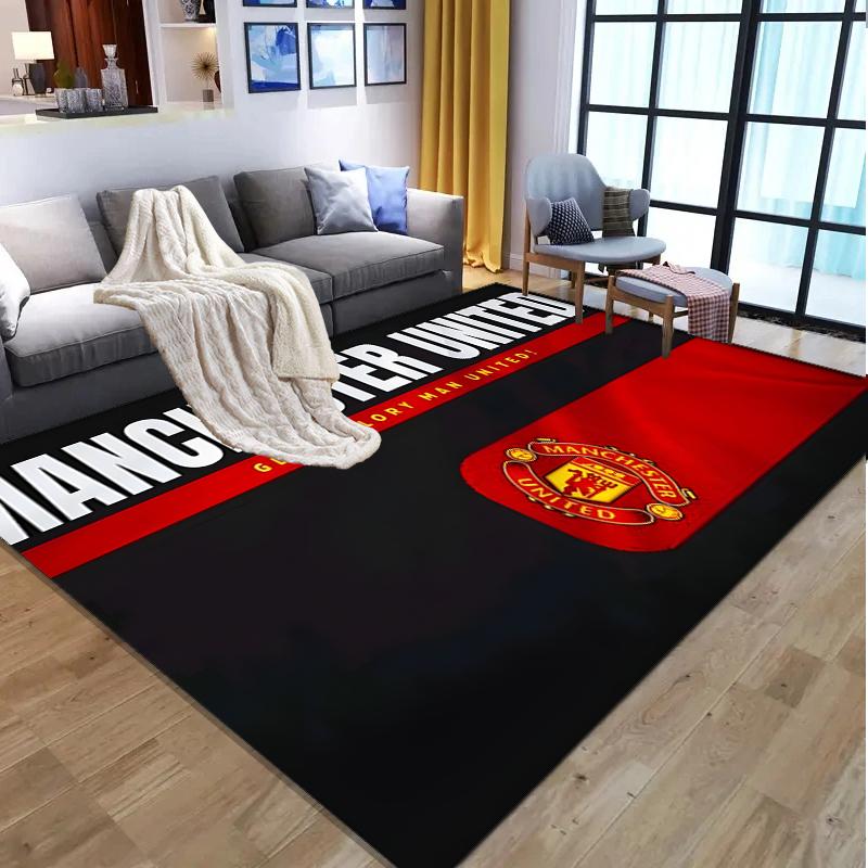 Manchester United F.C Pattern Rug, Indoor/Outdoor Mat, for Picnic, Gameroom, Bedroom, Office, Living Room, Home Decor Carpet, Birthday Gift