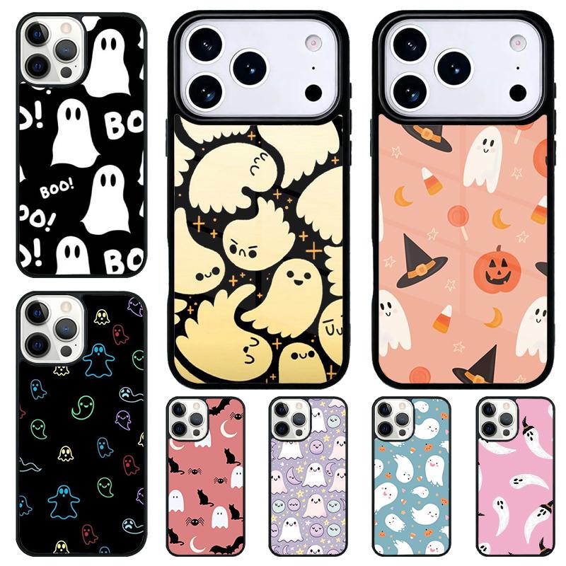BOO Halloween Ghosts Phone Case for iPhone 17 Air 16 15 11 12 14 13 Pro Max Shockproof Cover