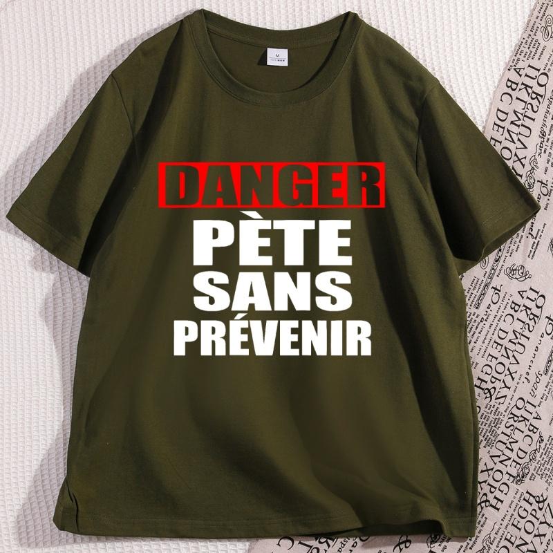 Danger Pete Sans Prevenir Sur Tshirt Men Women Casual Round Neck Cotton Short Sleeve Tshirt Y2K Streetwear Graphic Tee