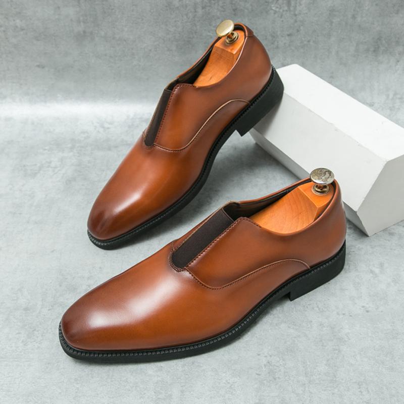 Pánské kožené boty business casual formální oxfordky pánské ploché boty