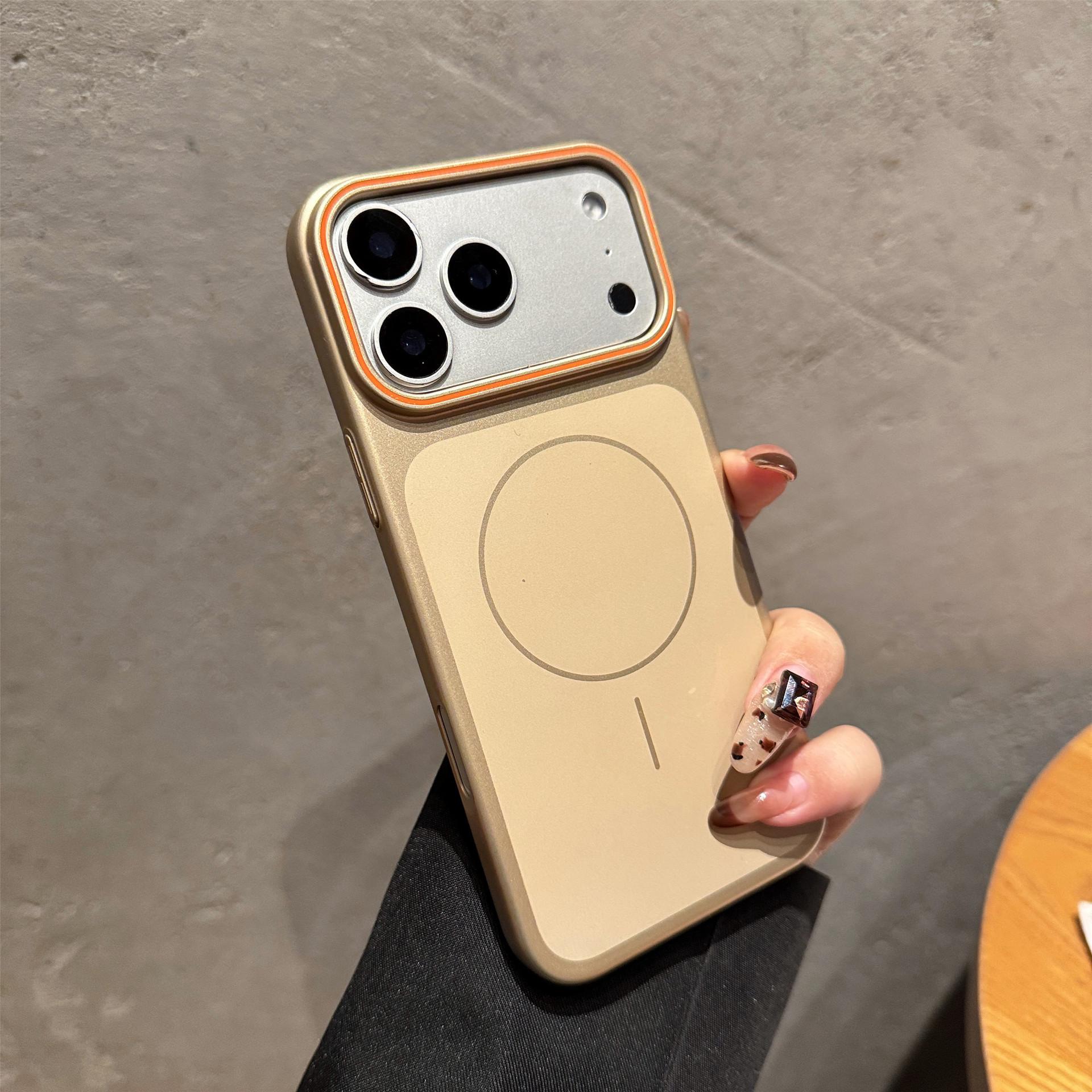 

Apple 17 Pro Max Imitation Metal Case for iPhone 16 with Fine Ring & Magnetic Charging - 15 Protective Case 13