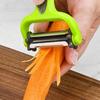 3-in-1 Peeler with Double-Knife Design Shredding Scraping Ergonomic Anti-Slip Handle Lightweight Portable Fruit Vegetable Peeler Kitchen Tool