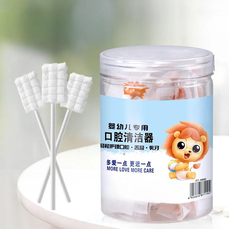 

10pcs/box Baby Teeth Brush Newborn Gauze Tongue Coating Brush Infant Cleaning Rod Dental Care Disposable Toothbrush for Kids