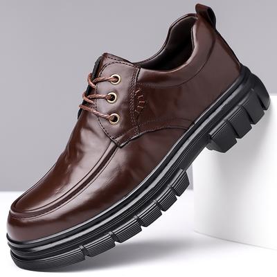 Mode Herren Leder Freizeitschuhe Dicksohlige Langlebige Oxford Schuhe Schlichte Neue Herren Business Kleiderschuhe Höhenerhöhend Klassisch