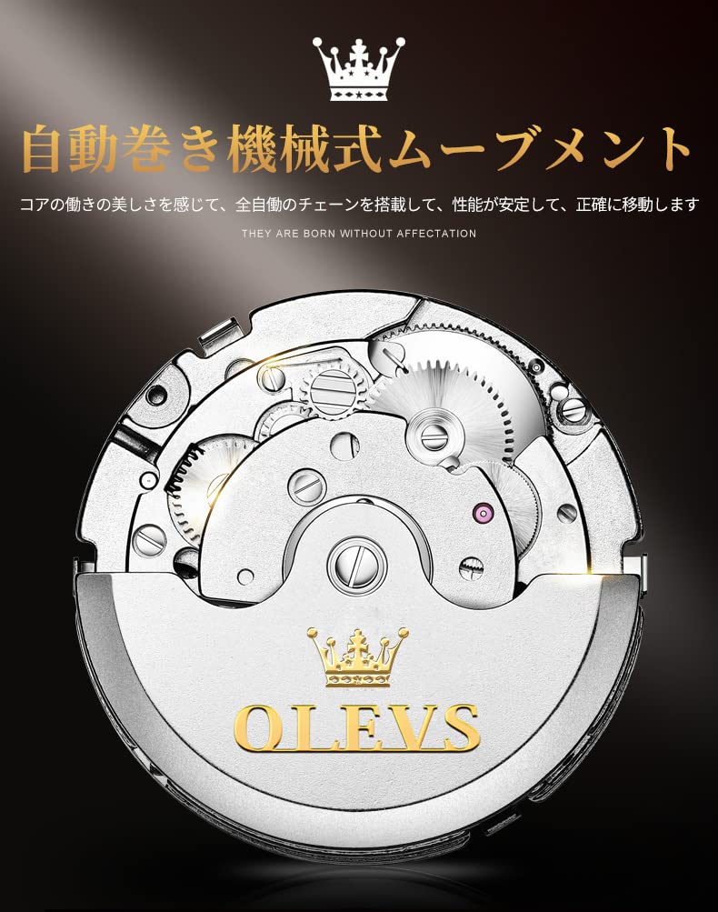 Men's Gold Automatic Watch, Mechanical Skeleton Design, Waterproof, Analog, Stainless Steel, Luxury Watch for Men (Black A)