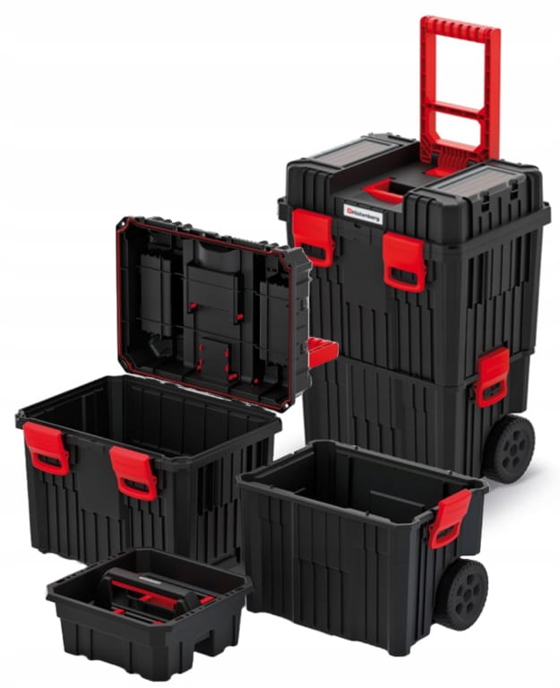 Kistenberg Mobile Tool Box 45X36X64Cm Black Solid Lightweight On Wheels