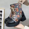 Designer Chunky-Sole Martin Boots for Women New Autumn/Winter Collection Blue Elegant Versatile Niche British Vintage Short Boots