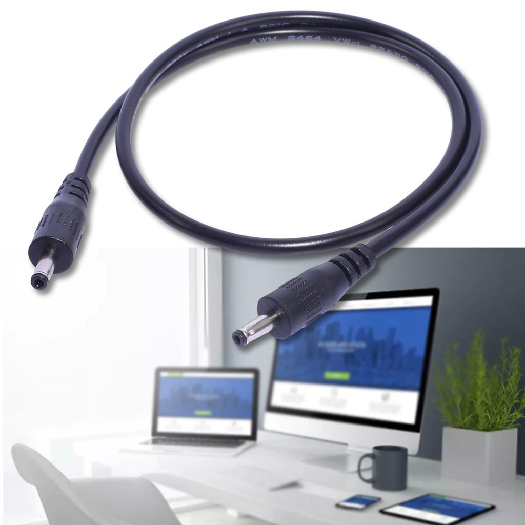 Cabo de alimentação universal macho para macho de 3,5 x 1,35 mm, fio de cobre 22 AWG para roteadores, s, luzes LED, ventiladores e muito mais