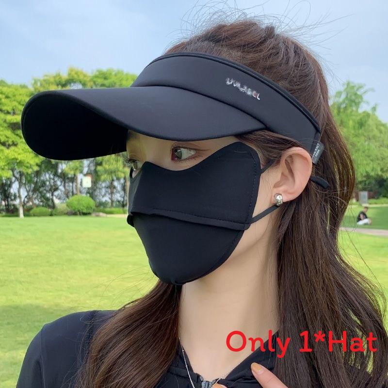 Summer Ice Silk Sun Hat With Adjustable Brim For Outdoor Running And Sun Protection