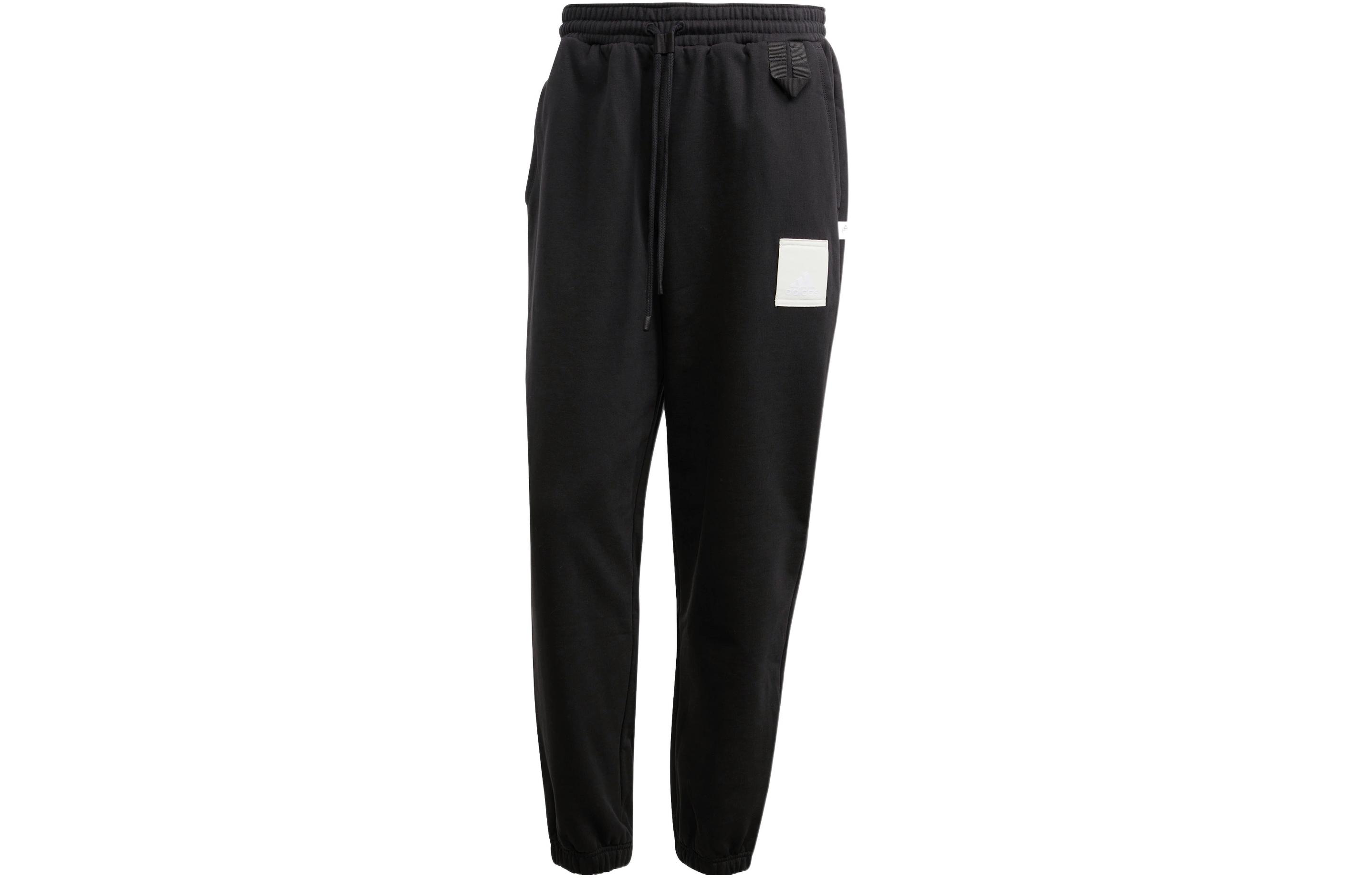 Adidas Knitted Sweatpants Unisex Black Moderate Cuffed Pants IC4079 S