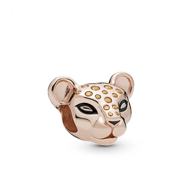New Copper Rose Gold Double Color Sisters Family Dog Leopard Charm Beads Fit For Original Bracelet Diy Boutique Jewelry
